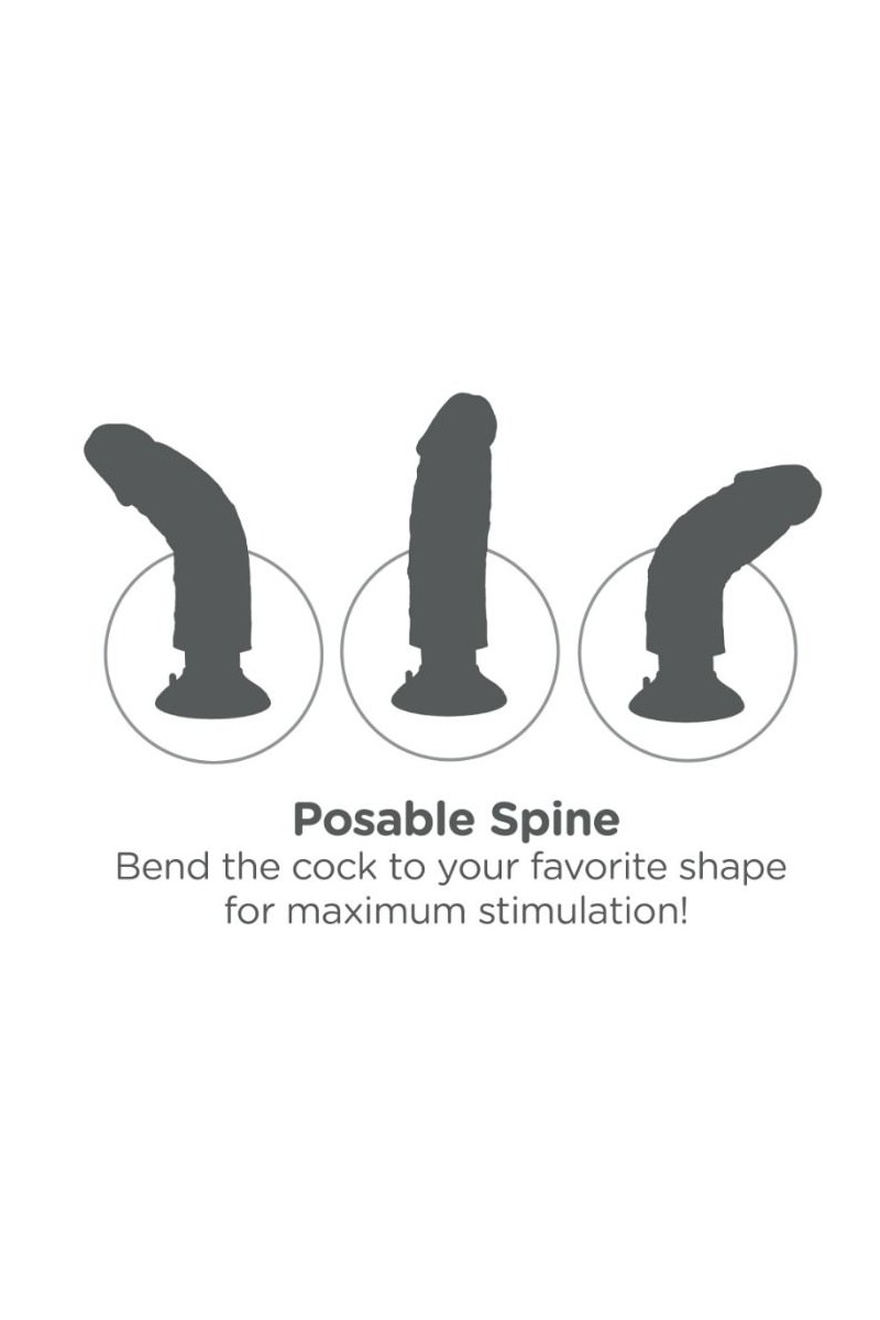 KING COCK - DILDO VIBRADOR CON TESTICULOS 17.78 CM NATURAL