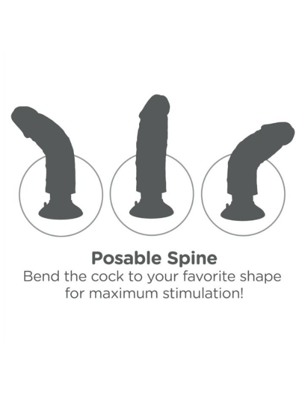 KING COCK - DILDO VIBRADOR CON TESTICULOS 23 CM NEGRO
