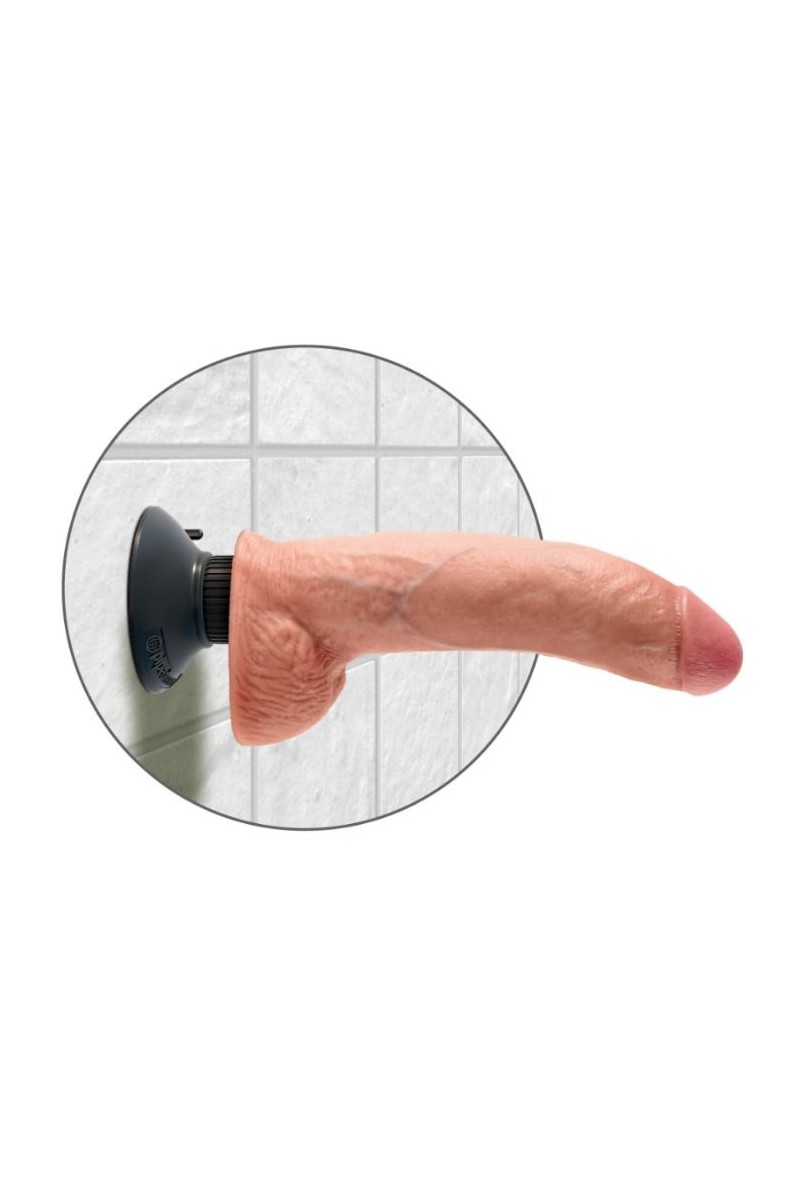KING COCK - DILDO VIBRADOR CON TESTICULOS 23 CM NATURAL