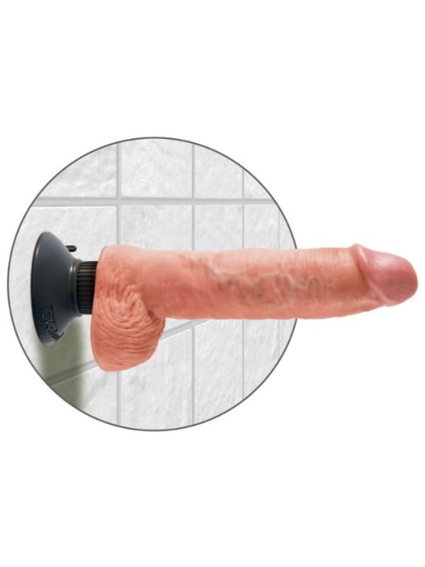 KING COCK - DILDO VIBRADOR CON TESTICULOS 25.5 CM COLOR NATURAL