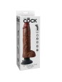 KING COCK - DILDO VIBRADOR CON TESTICULOS 25.5 CM COLOR MARRON
