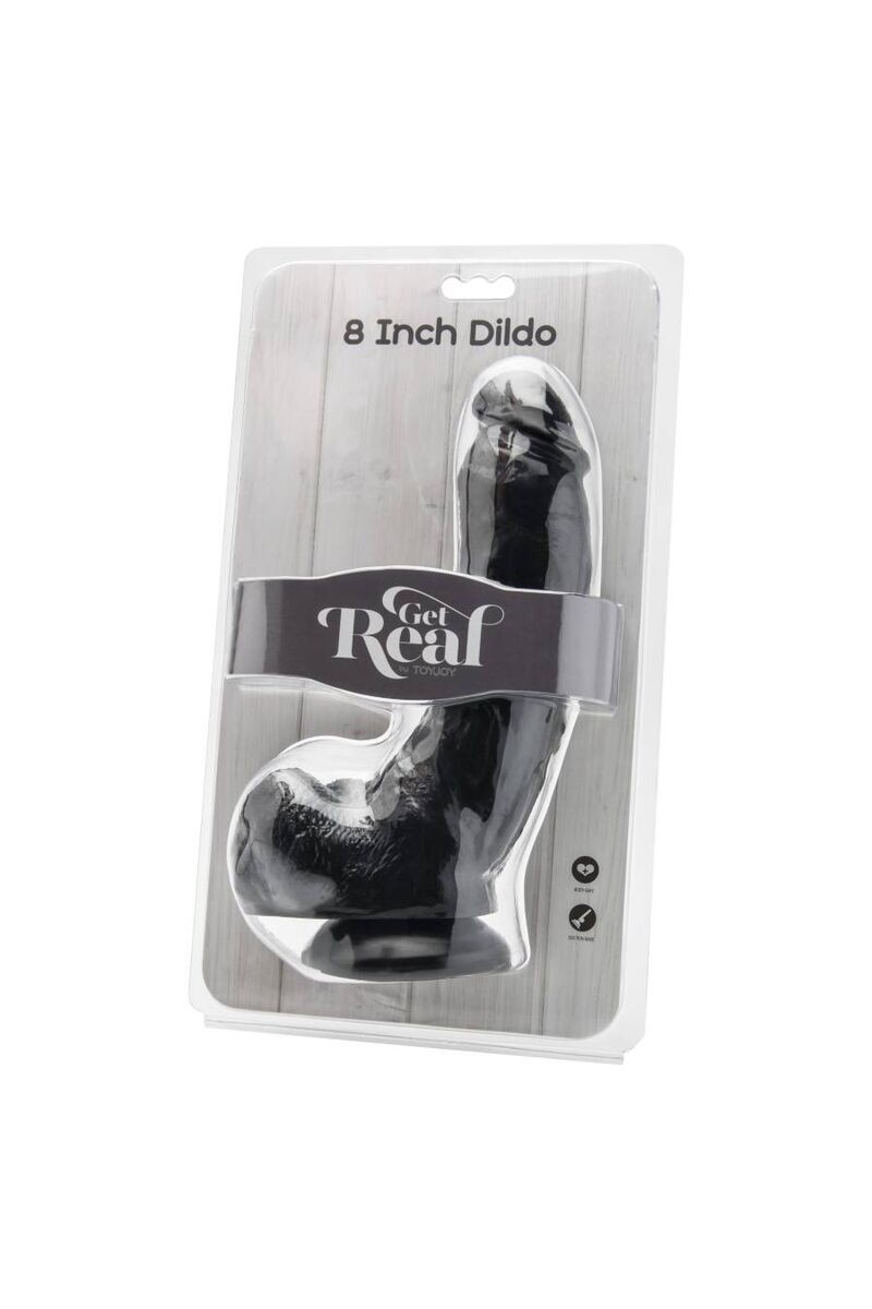 GET REAL - DILDO 20,5 CM CON TESTICULOS NEGRO