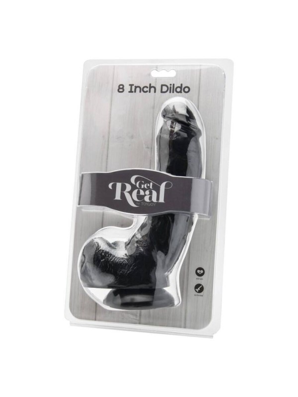 GET REAL - DILDO 20,5 CM CON TESTICULOS NEGRO