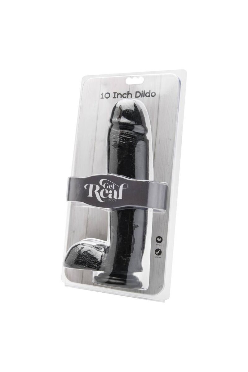 GET REAL - DILDO 25,5 CM CON TESTICULOS NEGRO