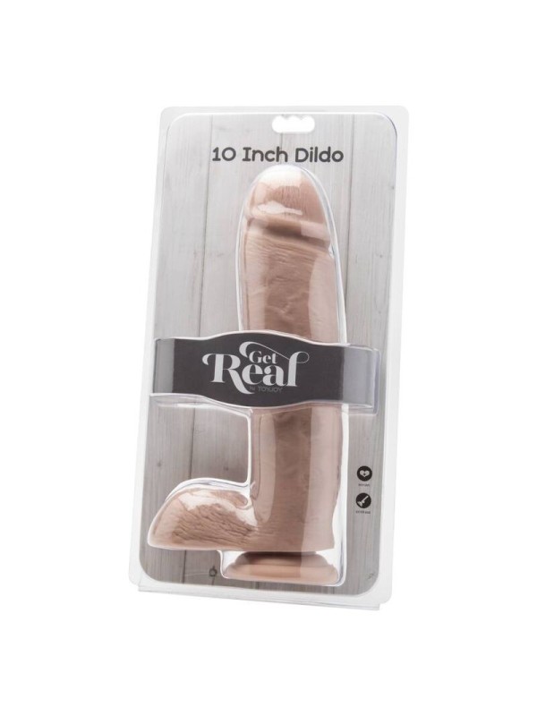 GET REAL - DILDO 25,5 CM CON TESTICULOS NATURAL