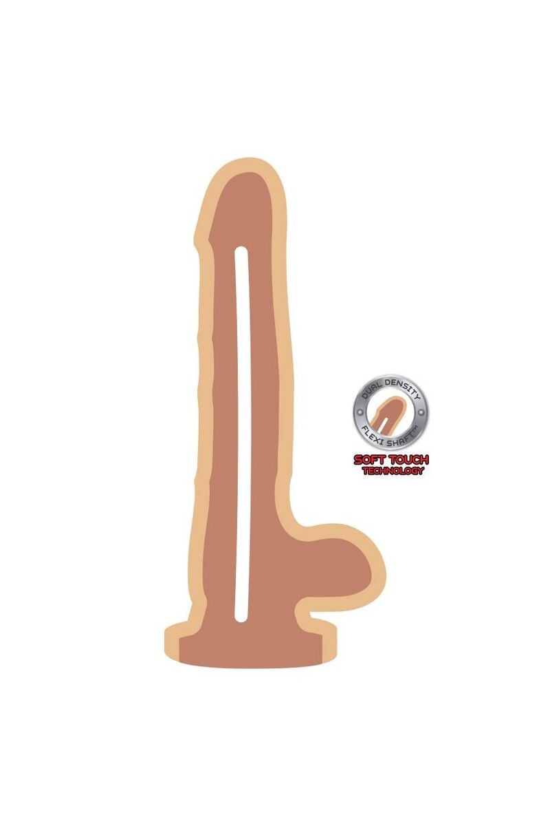 GET REAL - DUAL DENSITY DILDO 12 CM CON TESTICULOS NATURAL