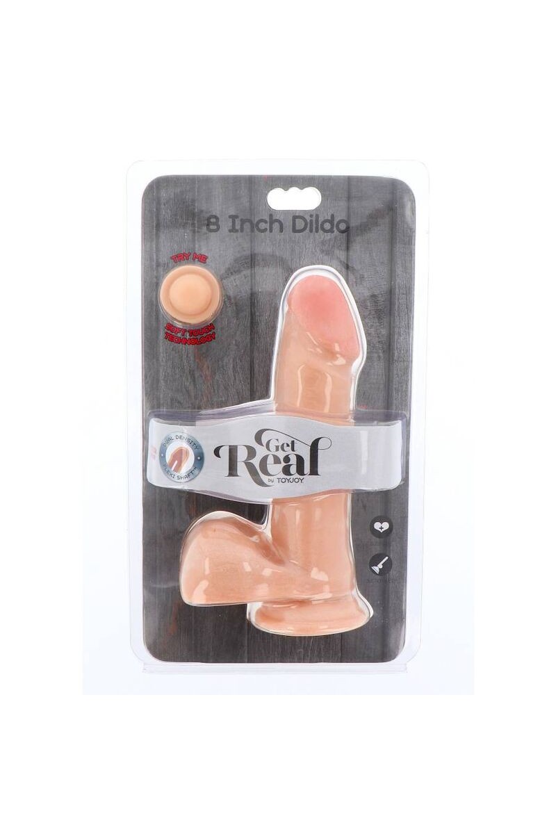 GET REAL - DUAL DENSITY DILDO 18 CM CON TESTICULOS NATURAL