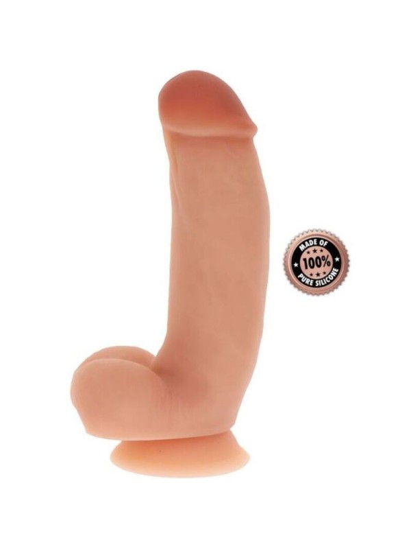 GET REAL - DILDO SILICONA 18 CM CON TESTICULOS NATURAL