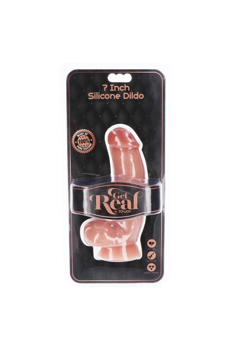 GET REAL - DILDO SILICONA 18 CM CON TESTICULOS NATURAL