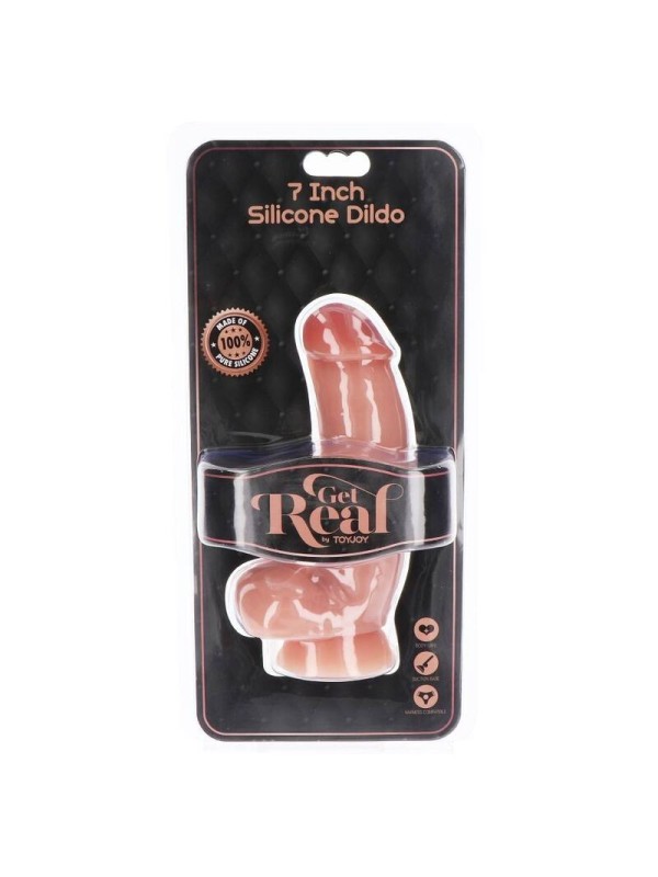 GET REAL - DILDO SILICONA 18 CM CON TESTICULOS NATURAL