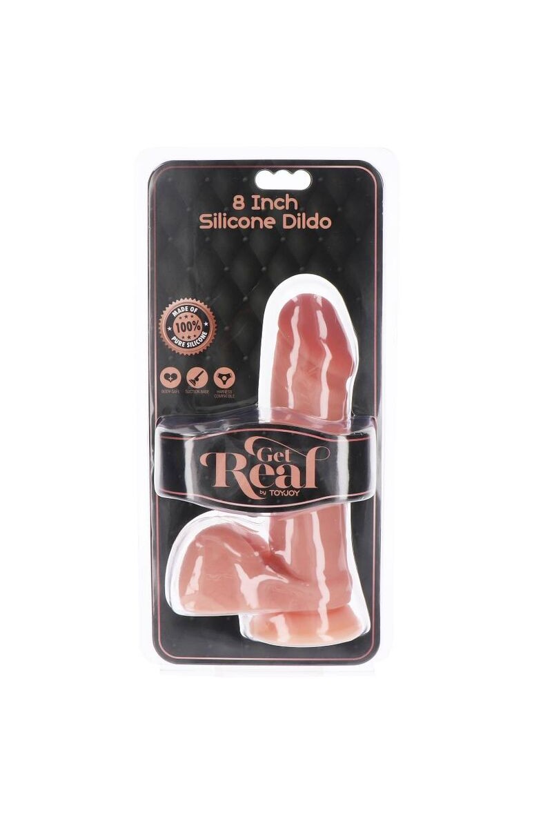 GET REAL - DILDO SILICONA 20,5 CM CON TESTICULOS NATURAL
