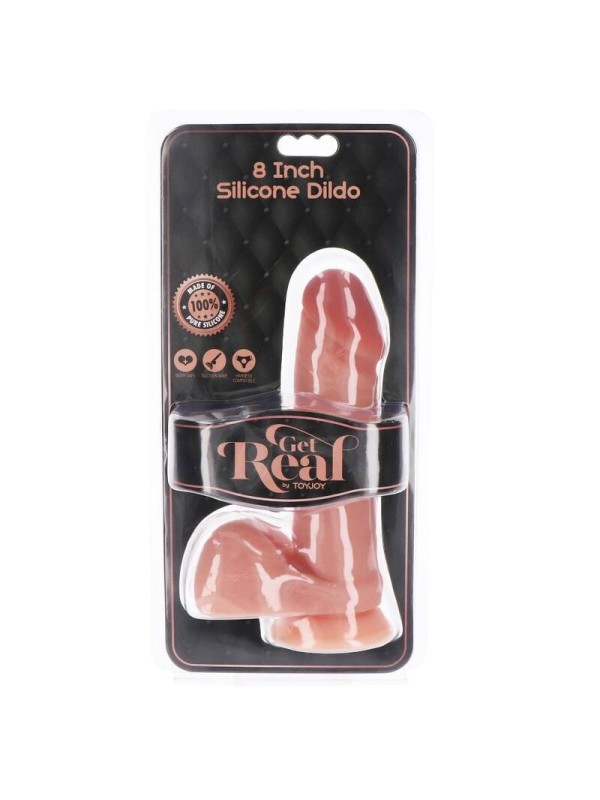 GET REAL - DILDO SILICONA 20,5 CM CON TESTICULOS NATURAL