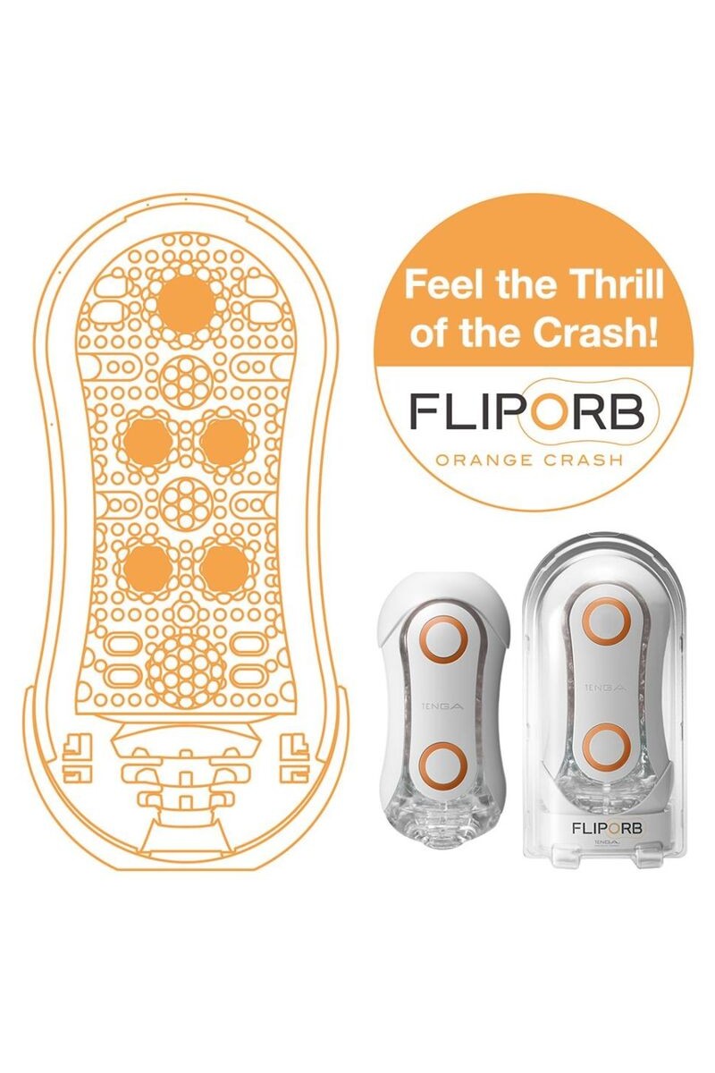 TENGA - FLIP ORB STRONG MASTURBADOR CRASH BLANCO Y NARANJA