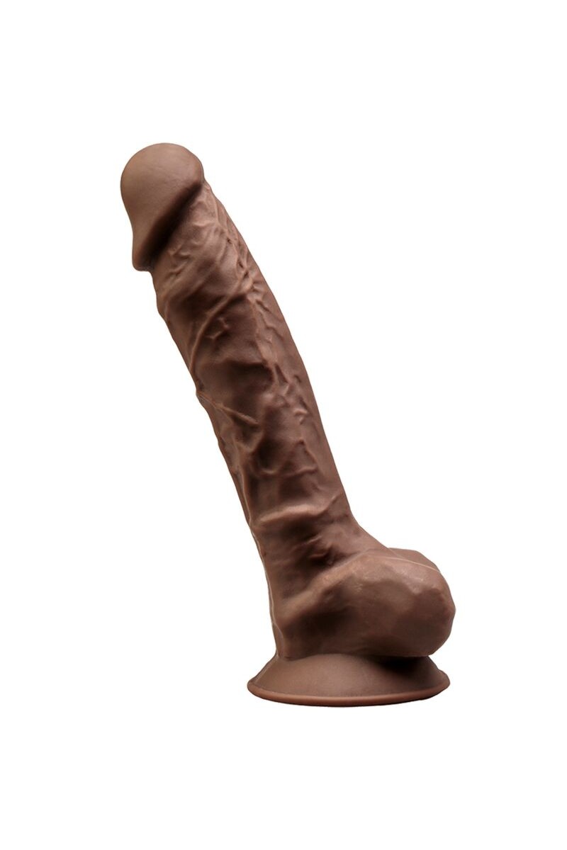 SILEXD - MODELO 1 PENE REALISTICO SILICONA  MARRON 23 CM