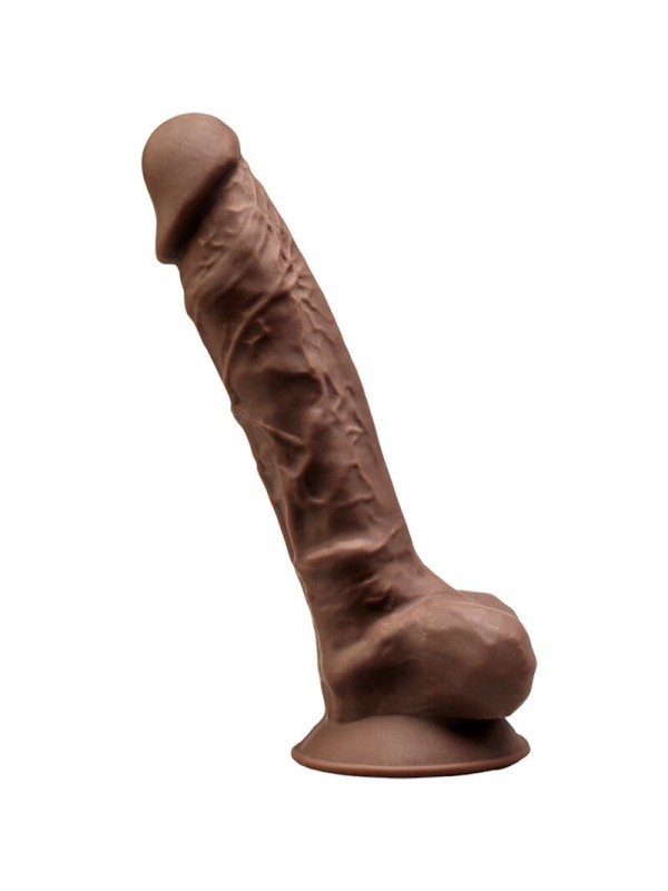 SILEXD - MODELO 1 PENE REALISTICO SILICONA  MARRON 23 CM