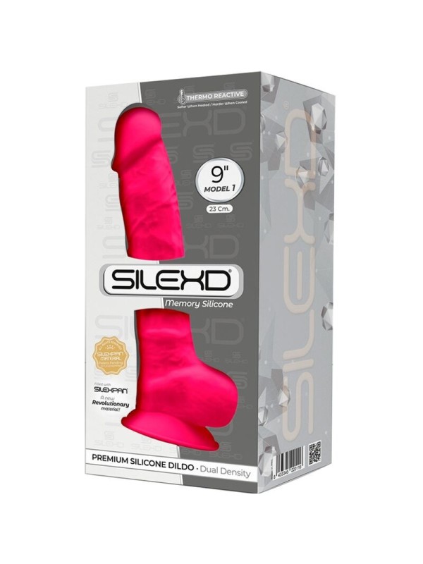 SILEXD - MODELO 1 PENE REALISTICO SILICONA FUCSIA 23 CM
