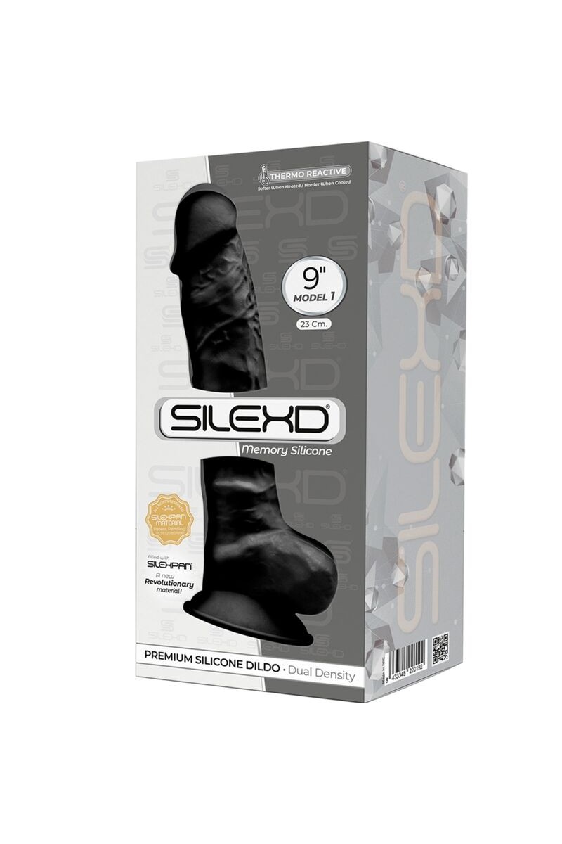 SILEXD - MODELO 1 PENE REALISTICO SILICONA NEGRO 23 CM