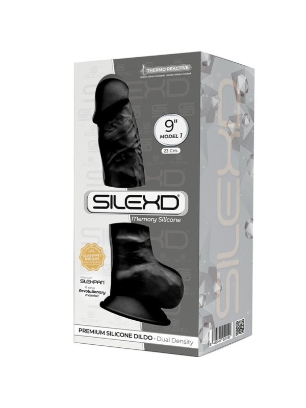 SILEXD - MODELO 1 PENE REALISTICO SILICONA NEGRO 23 CM