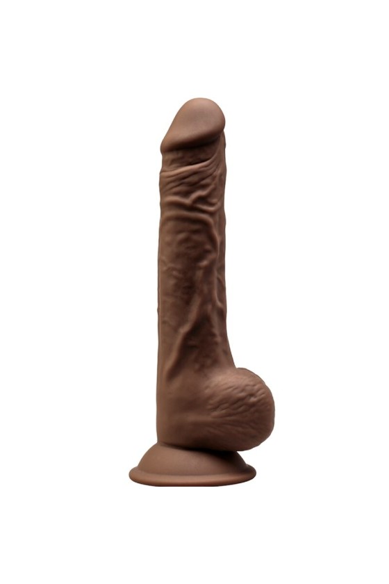 SILEXD - MODELO 1 PENE REALISTICO SILICONA  MARRON 24 CM