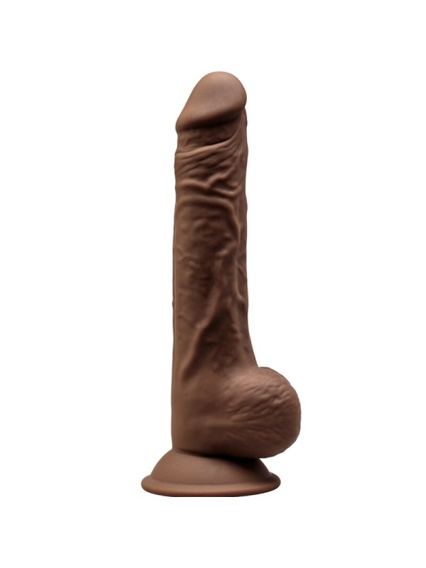 SILEXD - MODELO 1 PENE REALISTICO SILICONA  MARRON 24 CM