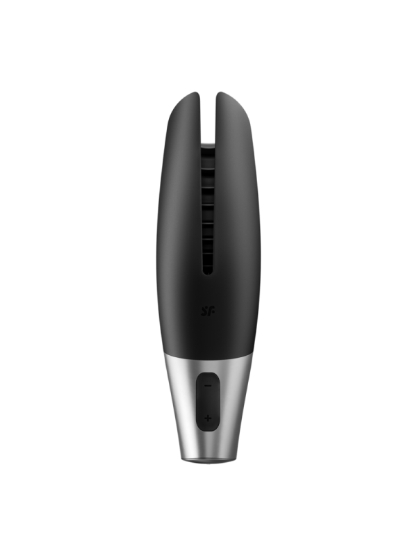 SATISFYER - POWER MASTURBATOR NEGRO Y PLATA
