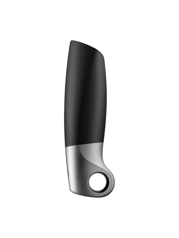 SATISFYER - POWER MASTURBATOR NEGRO Y PLATA
