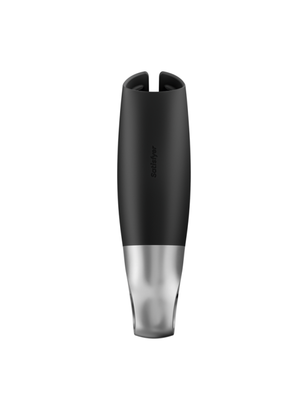 SATISFYER - POWER MASTURBATOR NEGRO Y PLATA