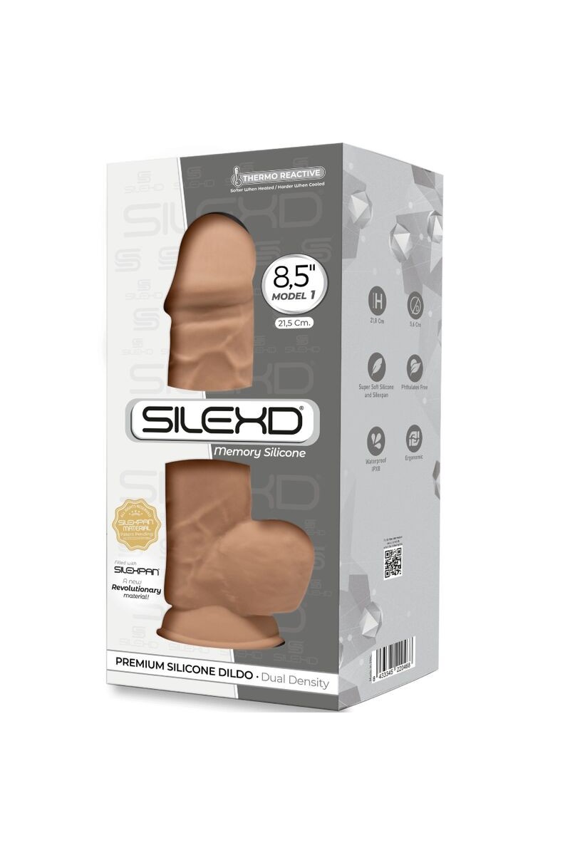 SILEXD - MODELO 1 PENE REALISTICO SILICONA  CARAMELO 21.5 CM