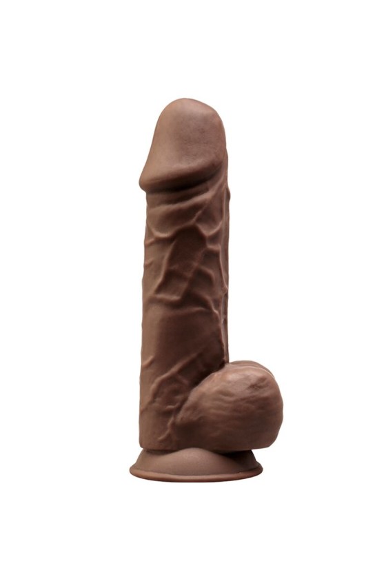 SILEXD - MODELO 1 PENE REALISTICO SILICONA  MARRON 21.5 CM