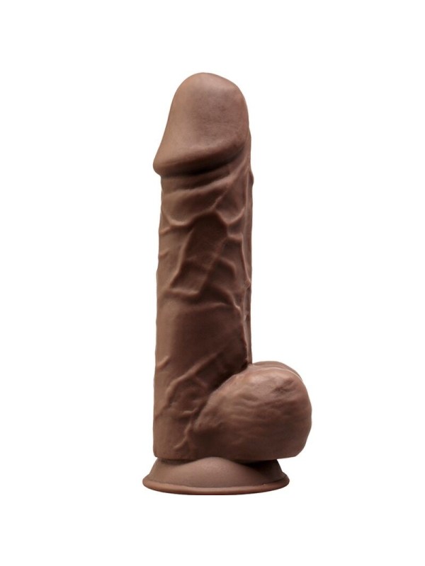 SILEXD - MODELO 1 PENE REALISTICO SILICONA  MARRON 21.5 CM