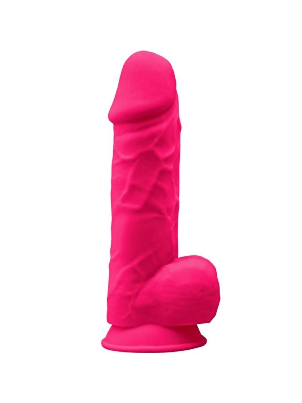 SILEXD - MODELO 1 PENE REALISTICO SILICONA  FUCSIA 21.5 CM