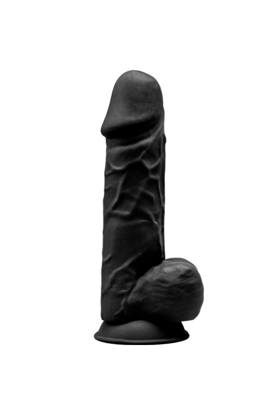 SILEXD - MODELO 1 PENE REALISTICO SILICONA  NEGRO 21.5 CM