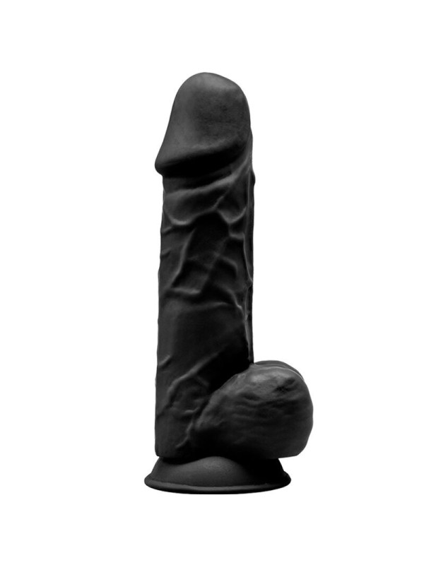 SILEXD - MODELO 1 PENE REALISTICO SILICONA  NEGRO 21.5 CM
