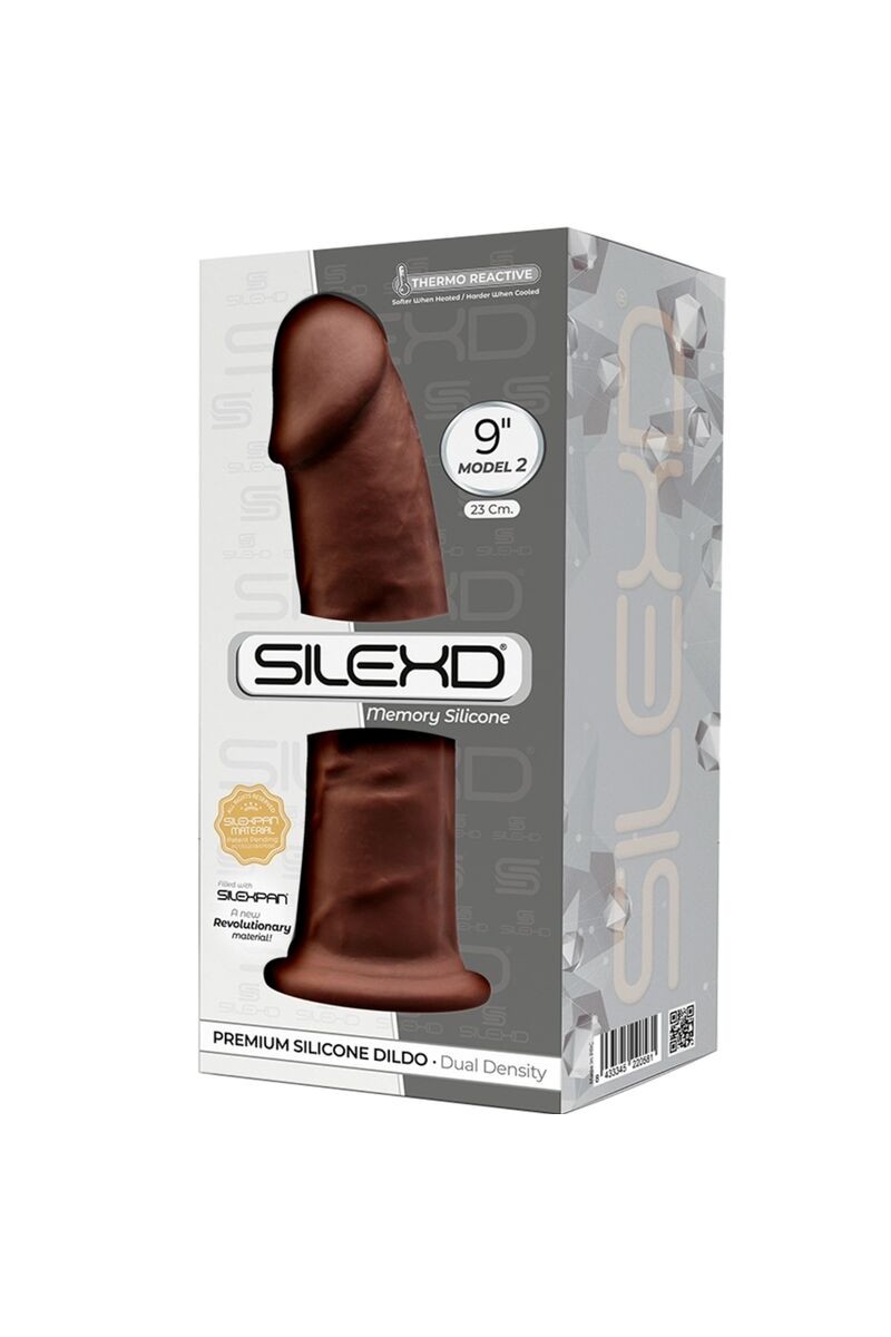 SILEXD - MODELO 2 PENE REALISTICO SILICONA  MARRON 23 CM
