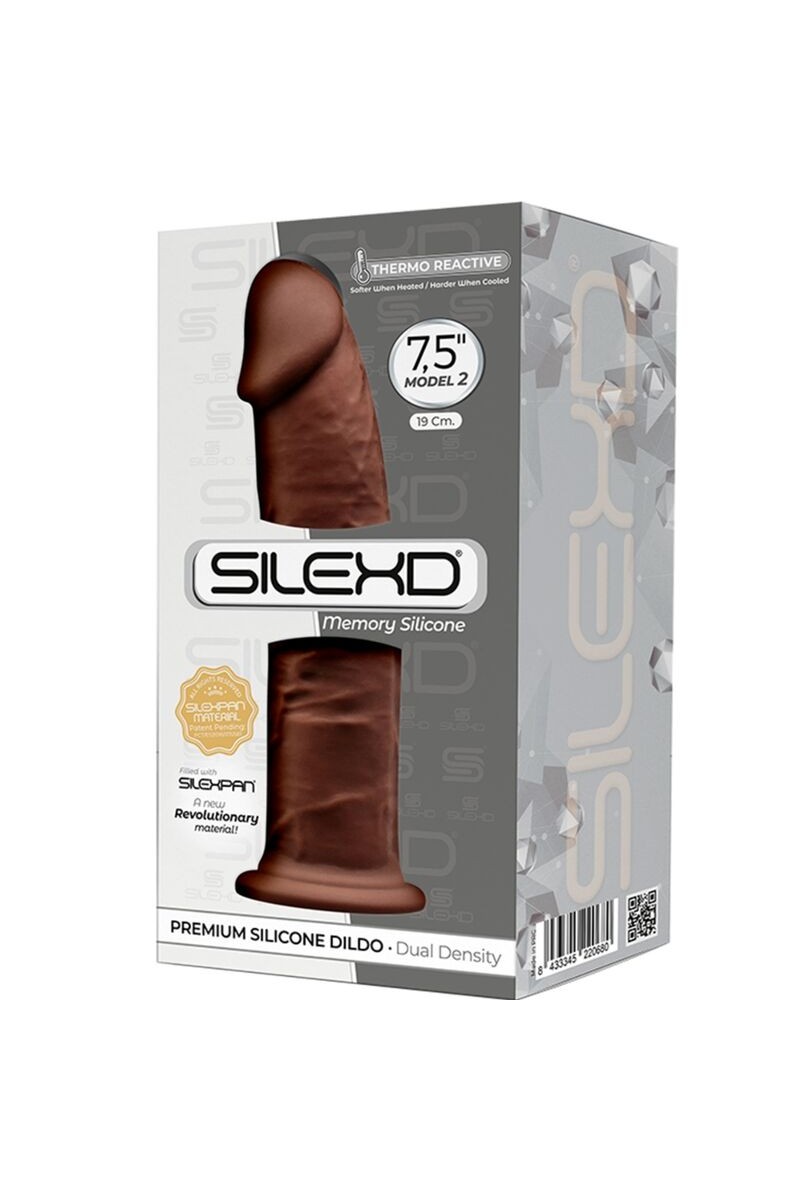 SILEXD - MODELO 2 REALISTICO SILICONA PREMIUM SILEXPAN MARRON 19 CM
