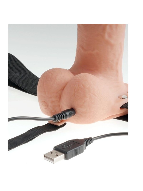 FETISH  - ARNES AJUSTABLE  CON TESTICULOS RECARGABLE Y VIBRADOR 28 CM