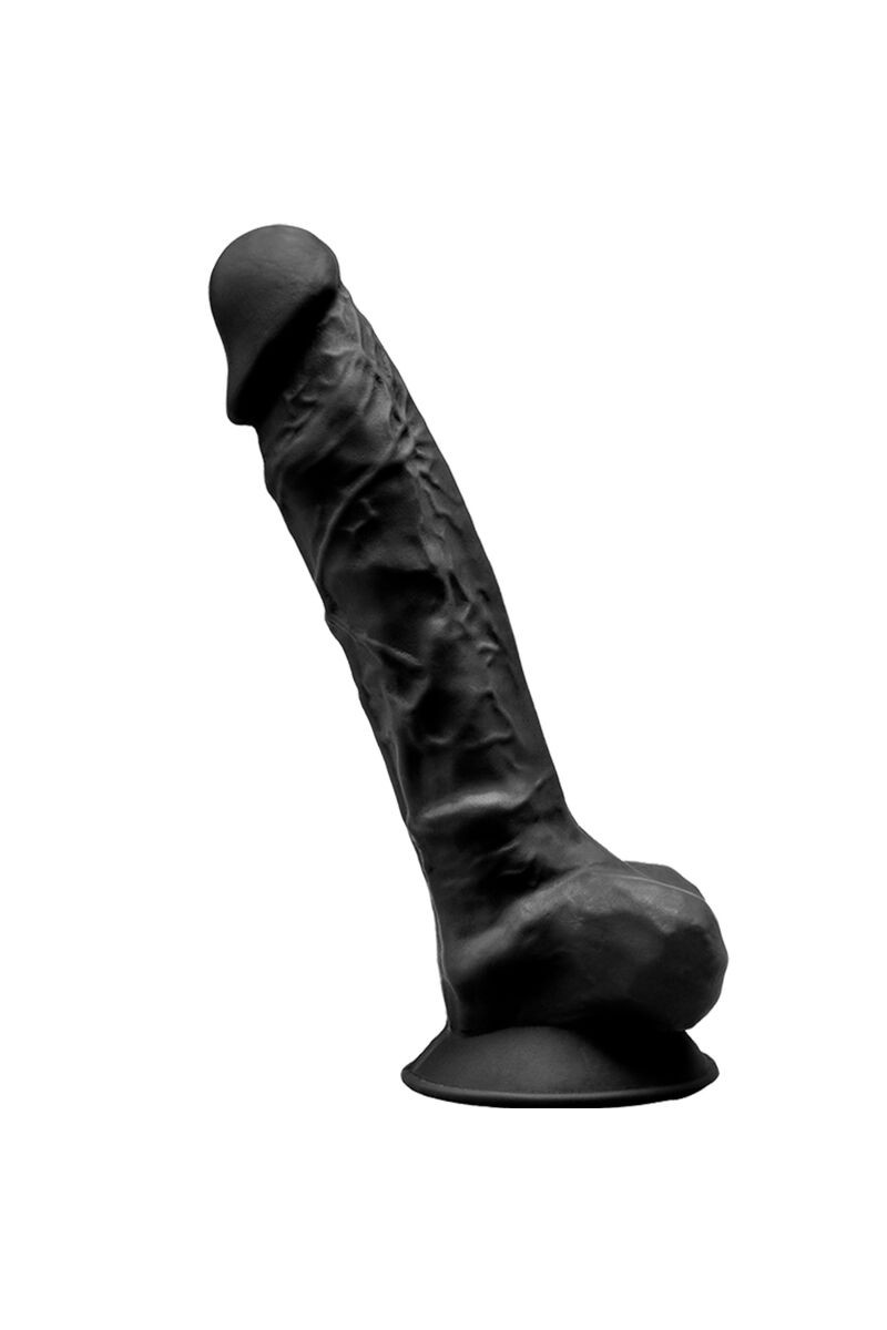 SILEXD - MODELO 1 PENE REALISTICO SILICONA NEGRO 20 CM