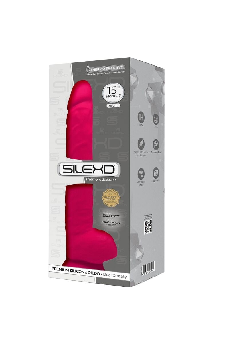 SILEXD PENE REALISTICO SILICONA  FUCSIA 38 CM