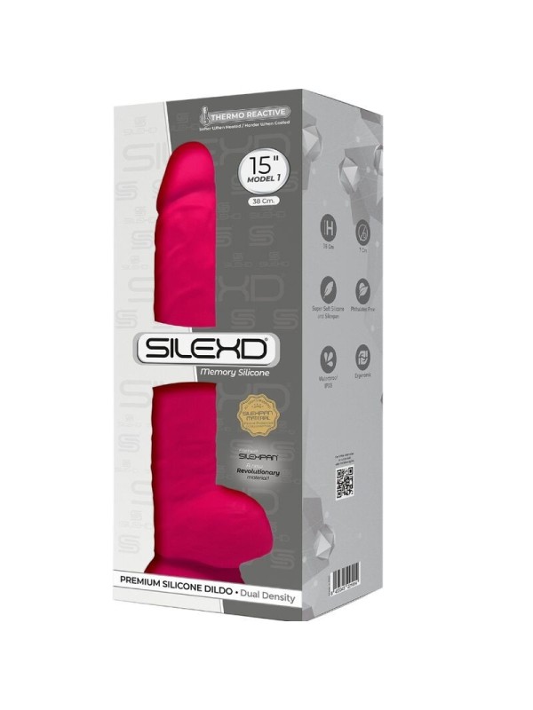 SILEXD PENE REALISTICO SILICONA  FUCSIA 38 CM
