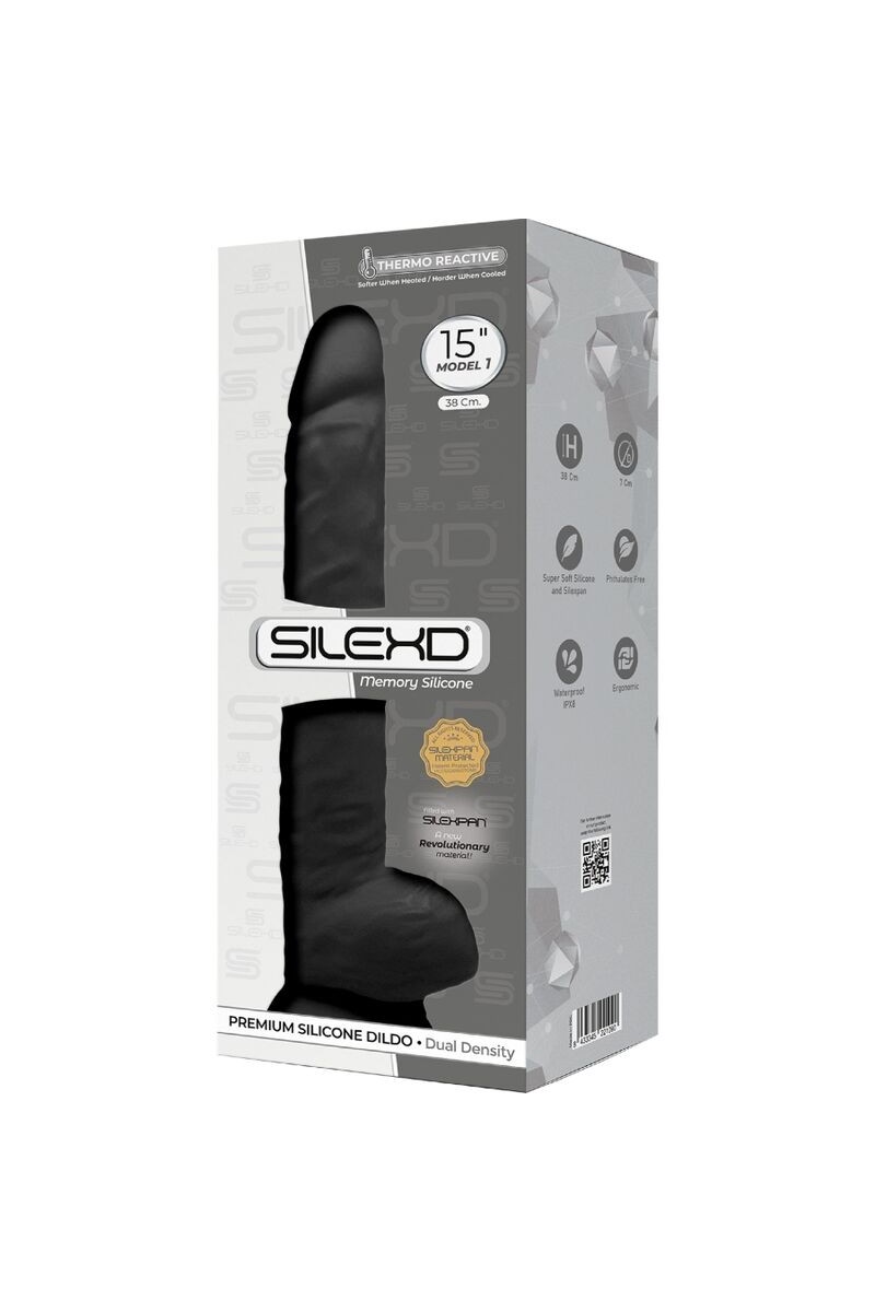 SILEXD PENE REALISTICO SILICONA  NEGRO 38 CM
