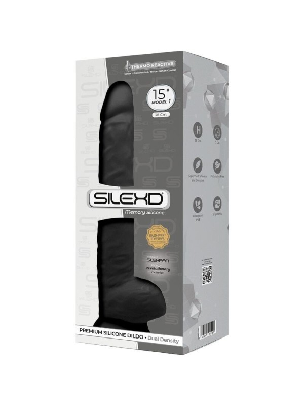 SILEXD PENE REALISTICO SILICONA  NEGRO 38 CM