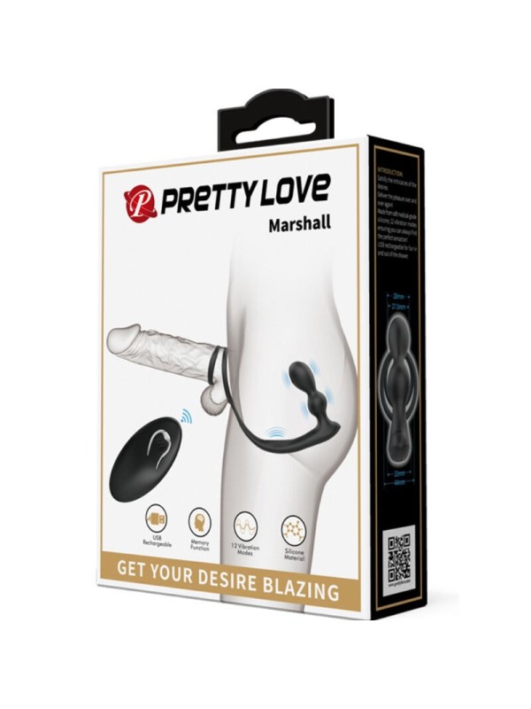 PRETTY LOVE - MARSHALL ANILLO + PLUG ANAL VIBRATORIO & CONTROL REMOTO