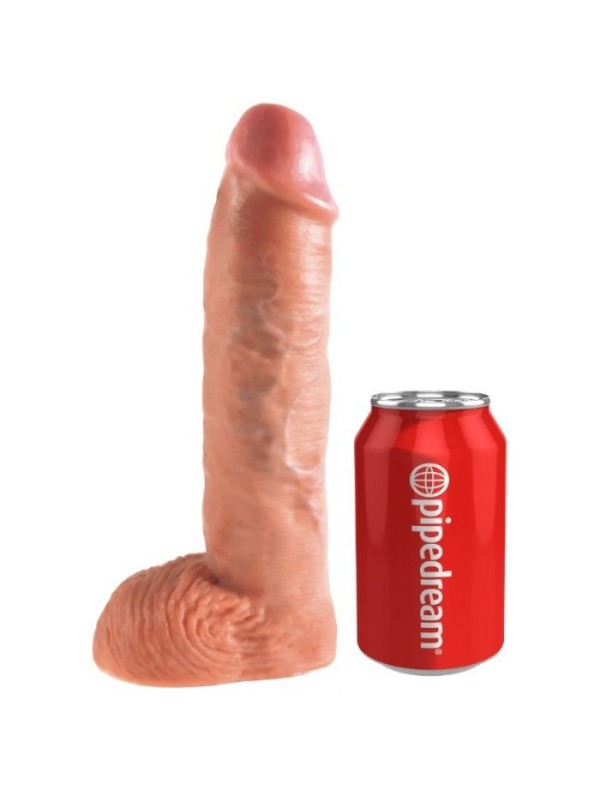 KING COCK - STRAP-ON CON DILDO HUECO 25.5 CM Y TIRANTES COLOR CARNE