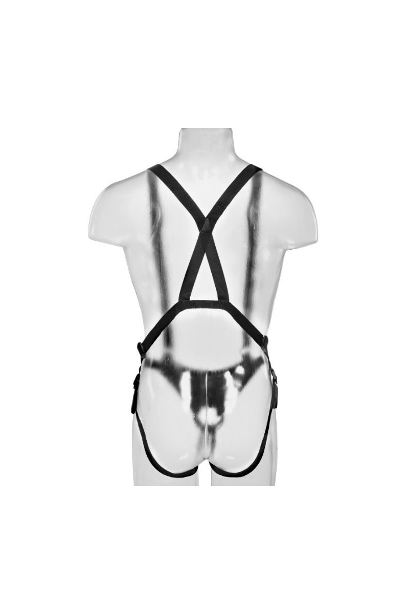 KING COCK - STRAP-ON CON DILDO HUECO 25.5 CM Y TIRANTES COLOR CARNE