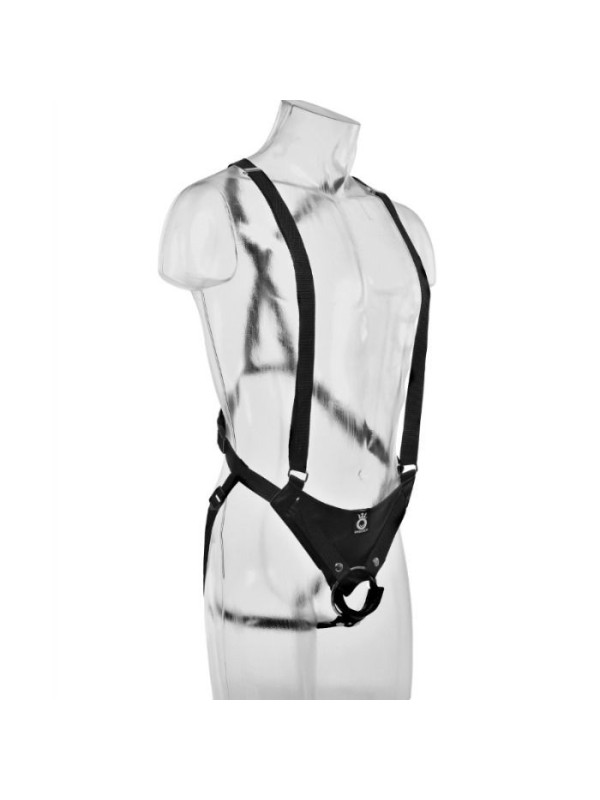 KING COCK - STRAP-ON CON DILDO HUECO 28 CM Y TIRANTES COLOR CARNE