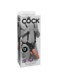 KING COCK - STRAP-ON CON DILDO HUECO 30.5 CM Y TIRANTES COLOR CARNE