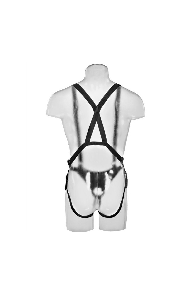 KING COCK - STRAP-ON CON DILDO HUECO 30.5 CM Y TIRANTES COLOR CARNE