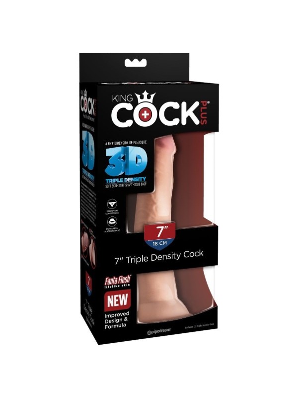 KING COCK - DILDO TRIPLE DENSIDAD 18 CM