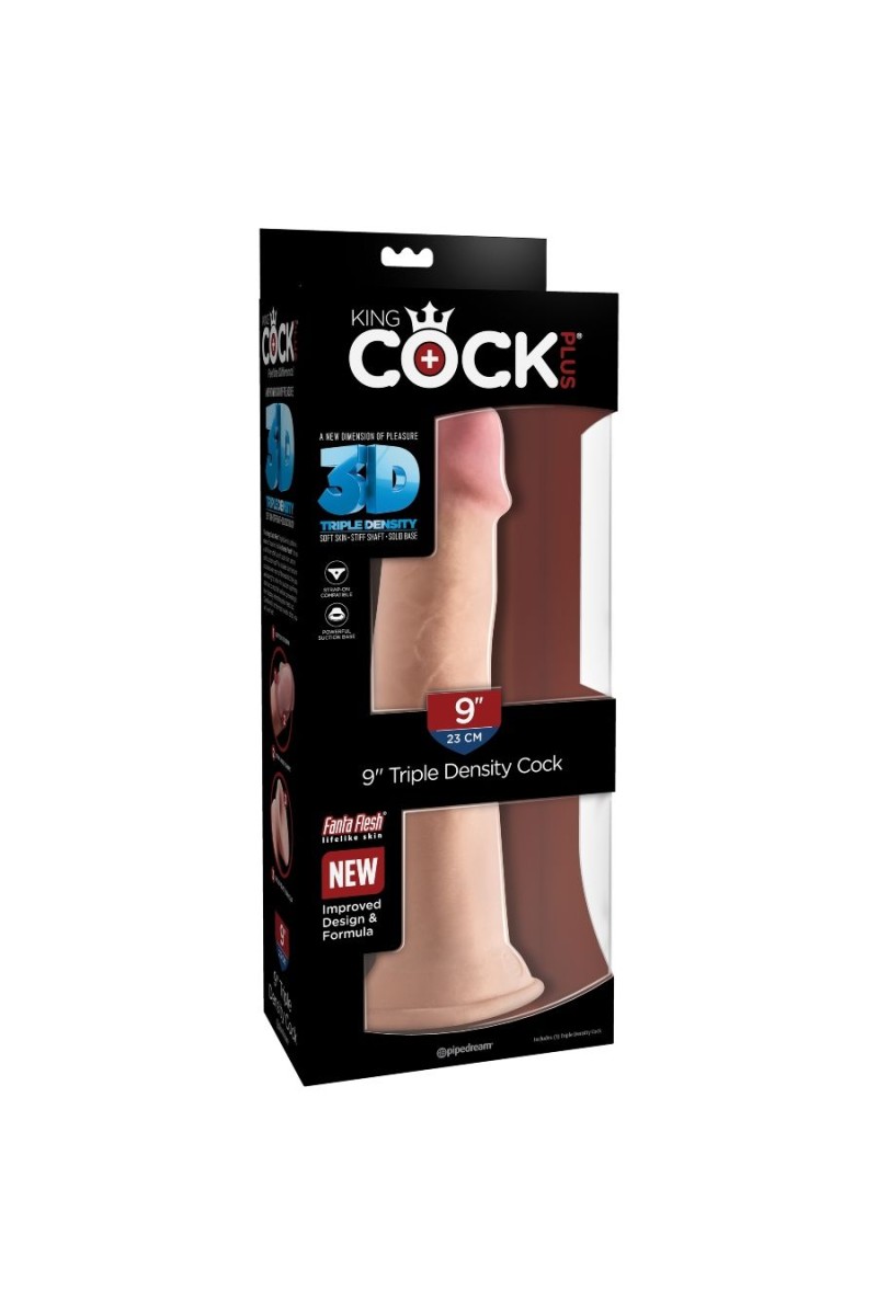 KING COCK - DILDO TRIPLE DENSIDAD 23 CM