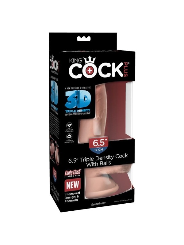 KING COCK - DILDO TRIPLE DENSIDAD 14 CM